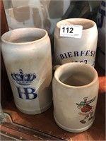 2 1963 German Officers Mugs  & Vintage HB 1 Liter