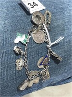 Sterling Charm Bracelet w/ Mostly Silver Charms