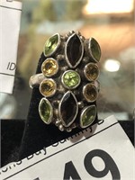 Sterling ring w/ Colored Stones sz 6