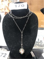 Metal Necklace W/ flower Locket