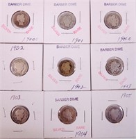 Barber dimes (10)