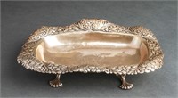 American Silver Repousse Oblong Footed Dish