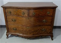 Antique Quarter Sawn Oak Serpentine Dresser