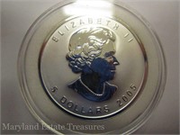 2005 Canada Maple Leaf Silver Bullion with Rooster