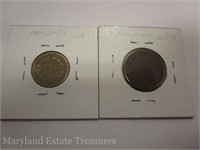 Two Counterstamped Copper U.S. Coins