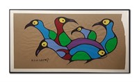 Norval Morrisseau's "Thunderbirds With Fish II" Or