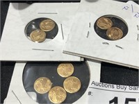 2 Lots of 2 Gold Dipped Replica Mini Fun Coins