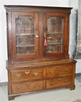19th Century Antique Oak China Cabinet *Reserve