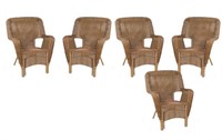 (5) Hampton Bay Resin Wicker Patio Chairs