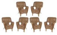 (6) Hampton Bay Resin Wicker Patio Chairs