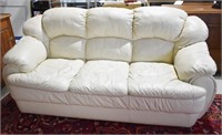 White Leather Sofa 37"h x 78"l x 37"d