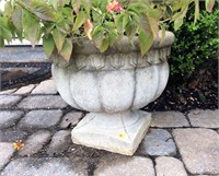 Concrete Planter, reeded bowl, 15" diameter,