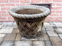 Concrete Planter, basket weave design, 21" X 16"