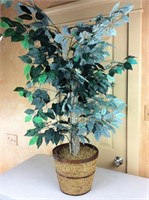 Artificial Ficus Tree in Staw Planter