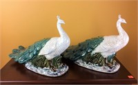 Pair of Ceramic  Peacocks