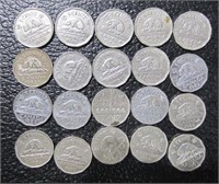 20 pcs Vintage CAD .05c Nickles - Coins