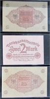 1920 - 22 German WWI 2 Mark Banknotes