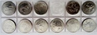 11 pcs USD Commemorative .25c Coins