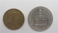 2000 P Sacagawea $1 Coin & 1976 Half Dollar