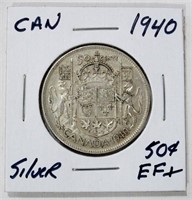 1940 CAD Silver .50c Coin EFX