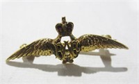 Gold (Hallmarked) RAF WWII Sweetheart Wings Pin