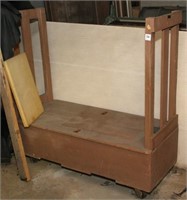 rolling wooden dunnage cart, 54" long x