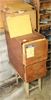 2 drawer wooden file cabinet full of die patterns