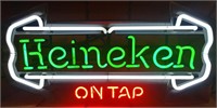 Heineken "on tap" neon beer advertisement