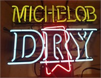 Michelob dry neon beer advertisement