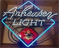 Anheuser light neon beer advertisement