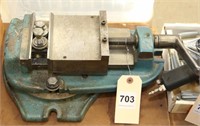 machinist vise on rotary table with 5" jaws