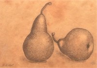H Libhart Etching of Pears.