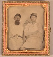 1/6 plt Ambrotype 2 Soldiers Possibly Confederate.