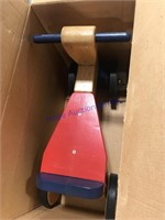 Wood toy scooter, 16"L x 10"T