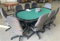 50" X 97" Folding Poker Table with 9-Chairs