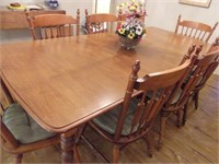 Maple Dining Table W/ 8 Matching Chairs