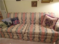 86" Striped/Floral Sofa