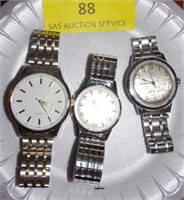 3 Men's Watches-Gruen-Timex-Quartz