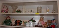 Left Cabinet 2 Shelves-Nightlights-Vintage Dolls-
