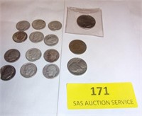 11 Silver Dimes and Other Assorted Coins