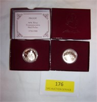 (2) 1732-1982 90% Silver Commemoratie Half Dollars
