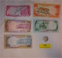 6 Pcs Vietnam Paper Money, 10 FNB Athens 1890-1965