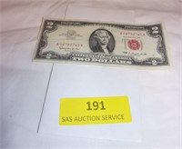 1)  1963  Uncirculated 2 Dollar Bill