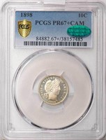 10C 1898 PCGS PR67+ CAM CAC