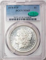 $1 1878 8 TAIL FEATHERS. PCGS MS65 CAC