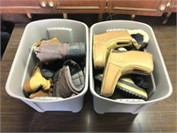 Two Totes of Assorted Boots
