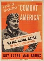 Original Gable “Combat America” War Bond Poster
