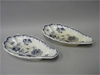 Pair of Antique Scallop Edged Porcelain Bowls