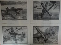 Lot of 4 Ken Fox Military Prints Of German Aircraf