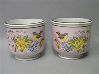 Pair of Antique Porcelain Cache Pots